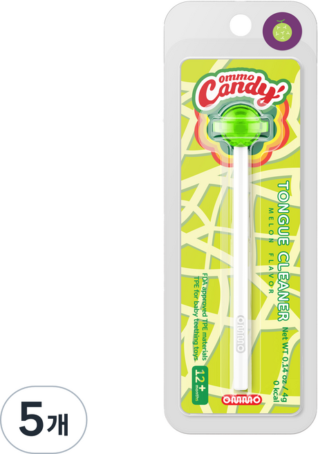 옴모 캔디 혀클리너 멜론, 5개, 4g
