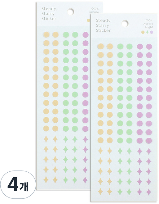 페이퍼리안 스테디 스태리 스티커 3p, 오로라 나잇, 4개