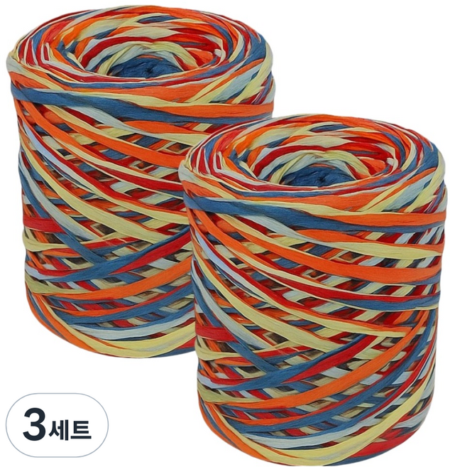 코히모 종이 라피아실 가방 뜨개실 포장실 240g 400m 5W0562 2p, 3세트, 레인보우