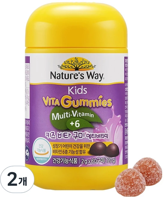 네이처스웨이 키즈 비타 구미 멀티비타민, 60정, 2개 - 쿠팡