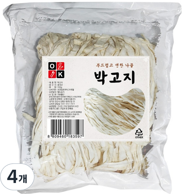 오케이식품 박고지, 4개, 100g