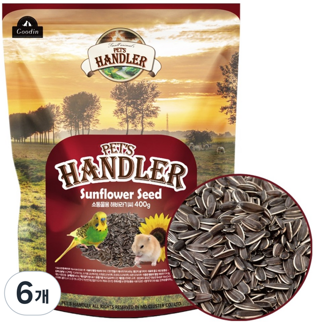 펫츠핸들러 소동물 영양간식 해바라기씨, 400g, 6개