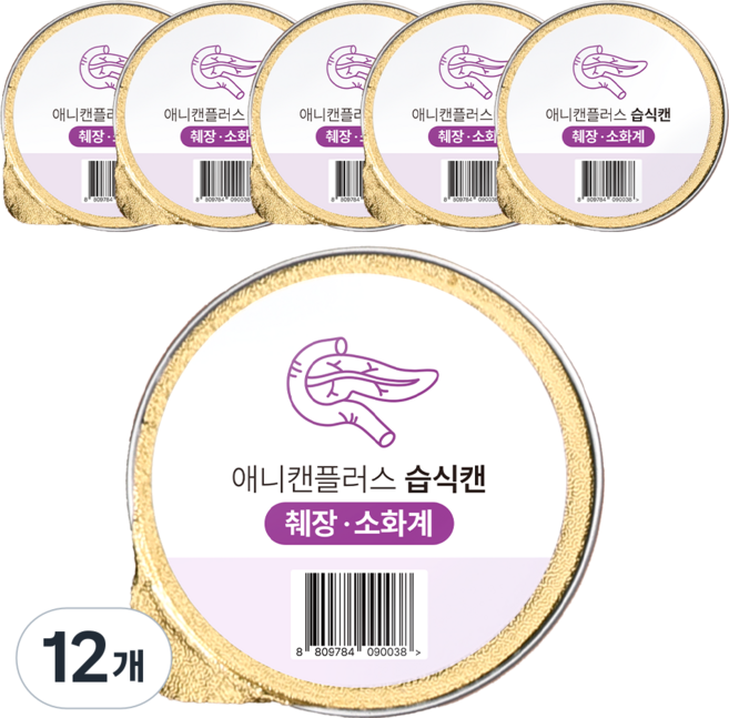 애니먼 반려동물 애니캔 플러스 췌장 습식사료, 30g, 12개