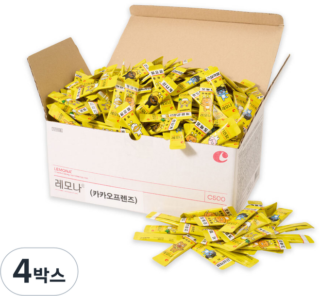 레모나 산 카카오프렌즈 비타민C 500포, 1kg, 4박스