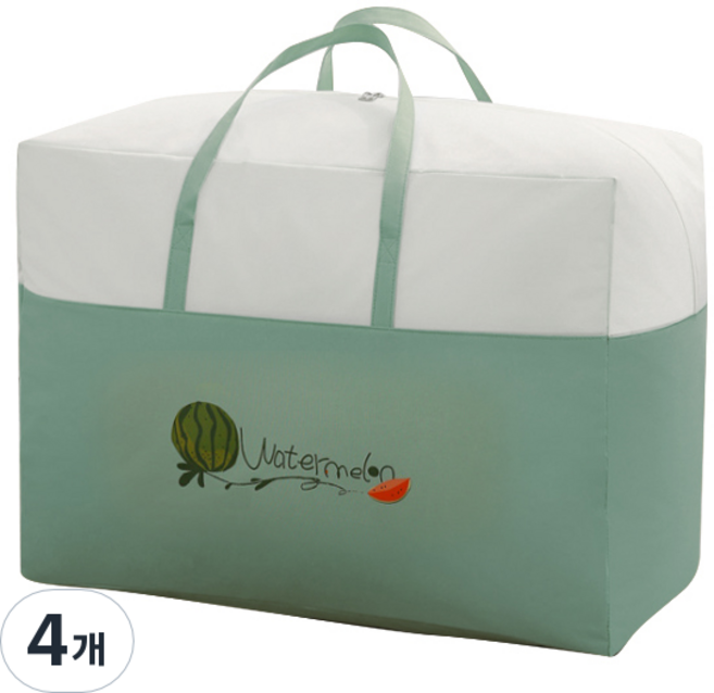 마켓피오 린넨 투톤 이불정리가방, 그린, 4개