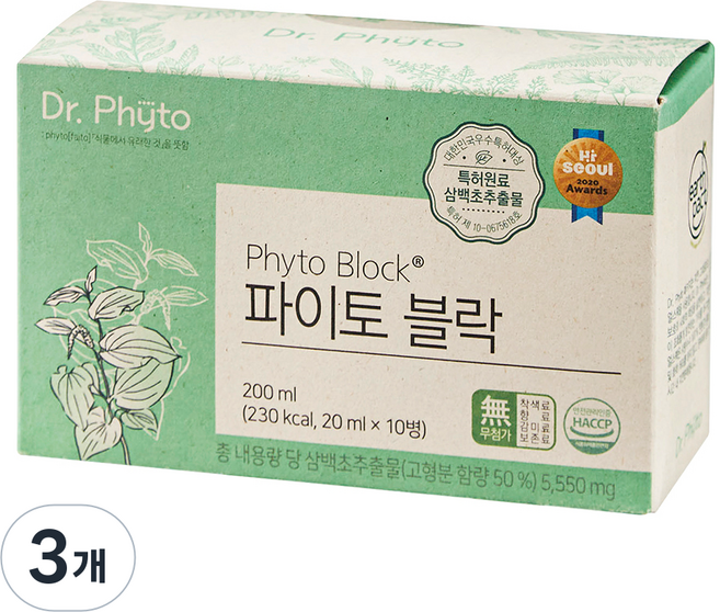 닥터파이토 파이토블락, 200ml, 3개