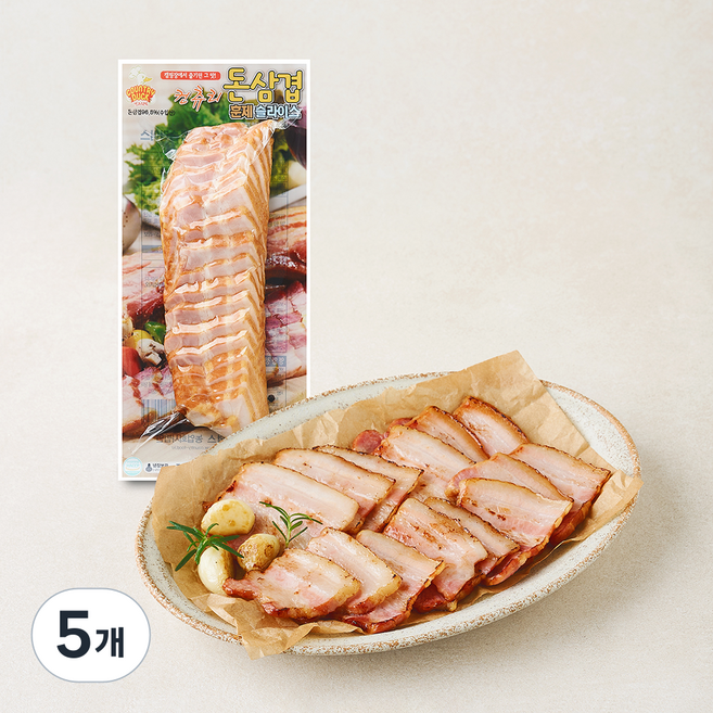컨츄리덕 돈삼겹 훈제 슬라이스, 300g, 5개