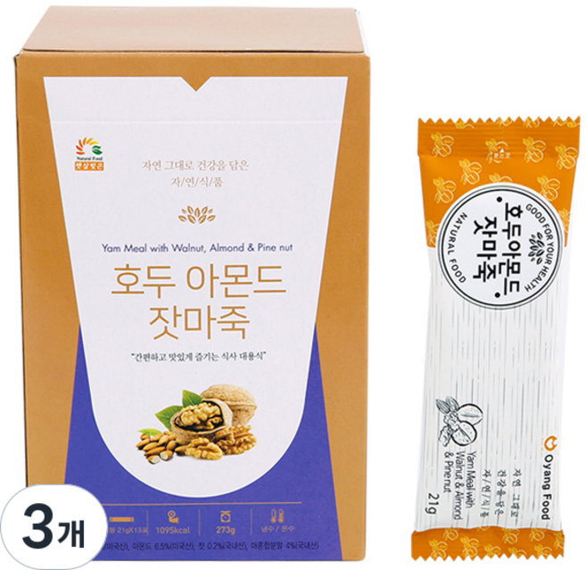 오양식품 호두 아몬드 잣 마죽, 3개