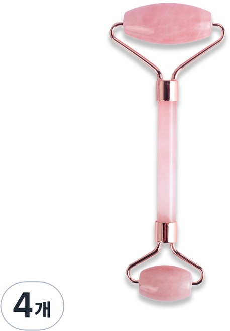 로즈쿼츠 쿨링 마사지 경락 림프 얼굴 페이스 롤러 박스 01, 로즈골드, 4개