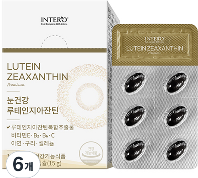 인테로 눈건강 루테인지아잔틴 15g, 30정, 6개