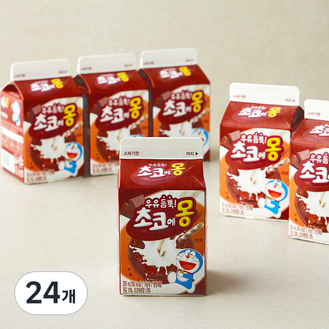 남양유업 우유 듬뿍 초코에몽, 24개, 200ml