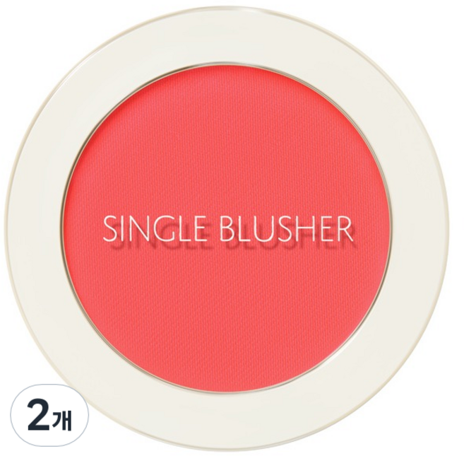 더샘 샘물 싱글 블러셔 5g, RD01 드래곤 레드, 2개