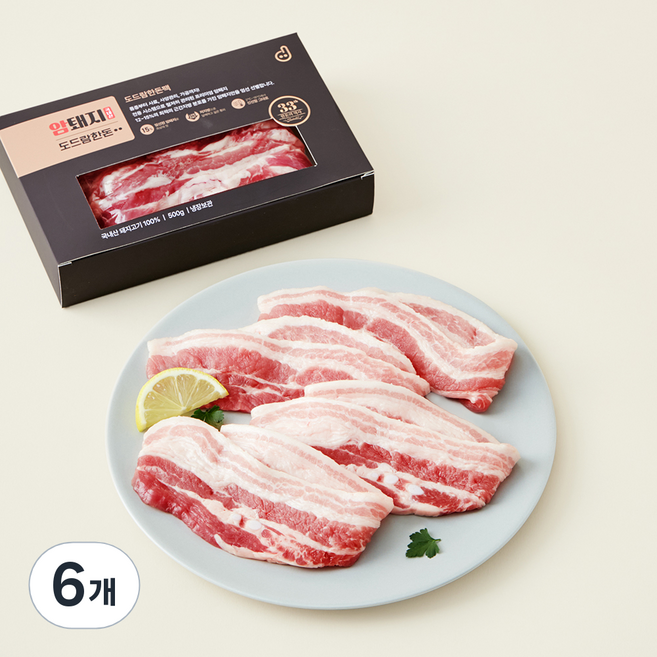 도드람 암퇘지 삼겹살 구이용 (냉장), 500g, 6개