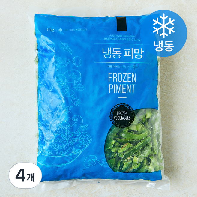 글로벌냉동식품 중국산 청피망 슬라이스 (냉동), 4개, 1kg