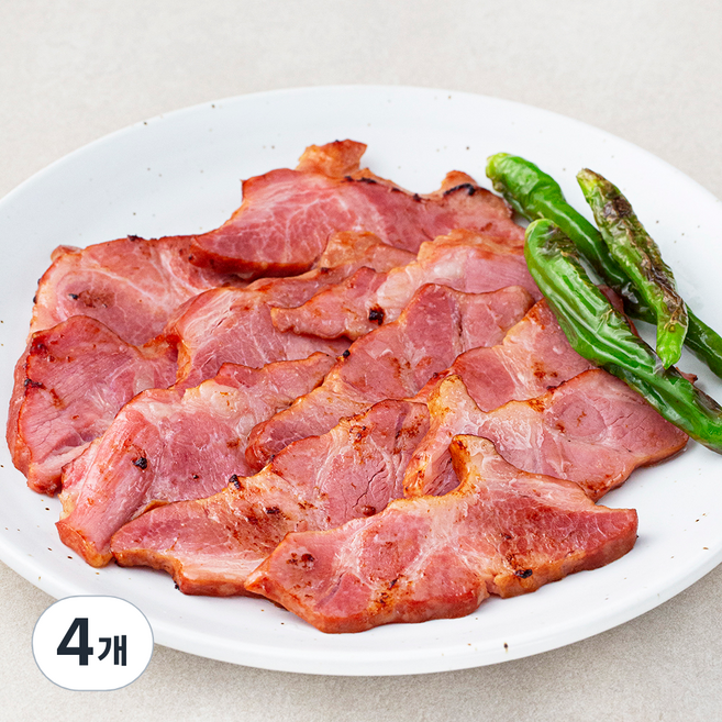 정다운 훈제 돼지 목살 슬라이스, 4개, 400g