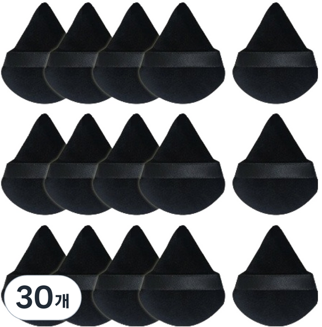 OON 물방울 보송 파우더 퍼프, 30개, 블랙