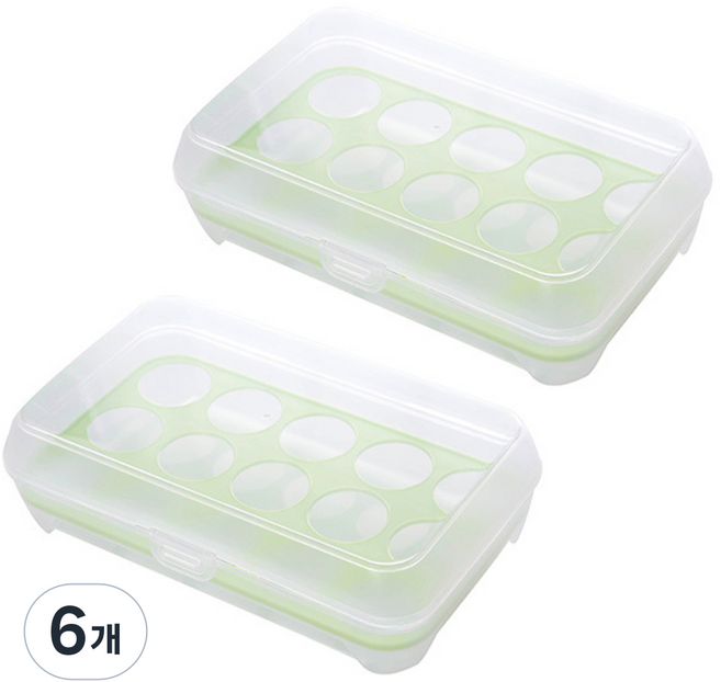 블럭마트 15구 에그케이스, 그린, 6개