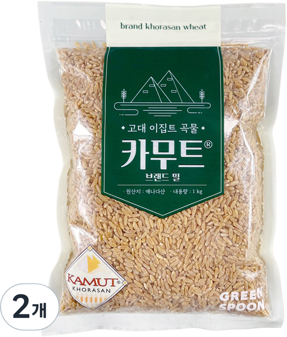 초록숟가락 카무트 브랜드 밀, 1kg, 2개