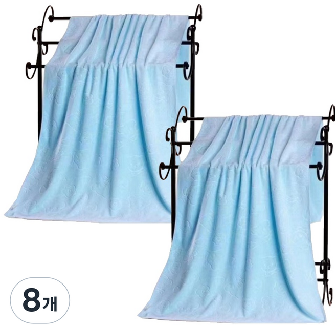 원이네 바스타월 200g 70 x 140 cm, 블루, 8개