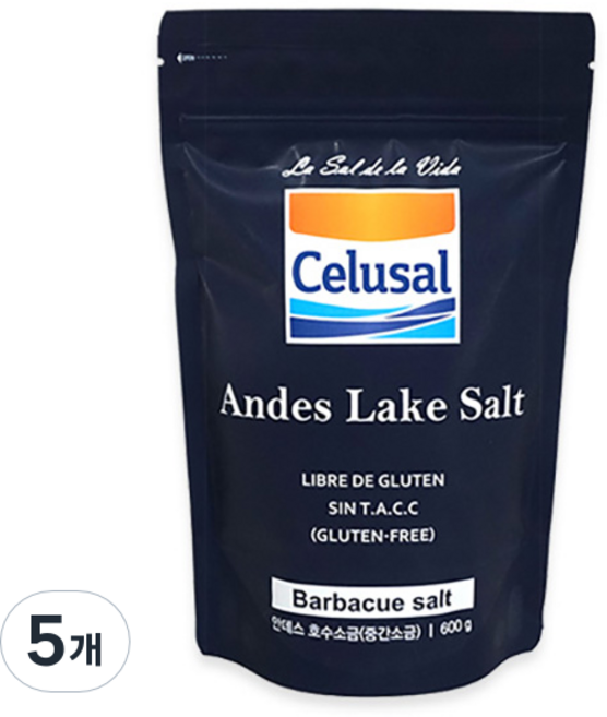 셀루살 안데스 소금 B. 중간소금 지퍼백, 600g, 5개