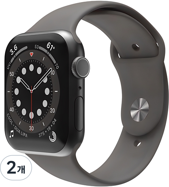SINJIMORU Apple Watch 相容矽膠單扣錶帶, 棕灰色