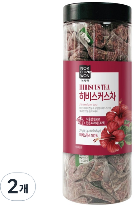 녹차원 히비스커스 허브차, 1.5g, 60개입, 2개