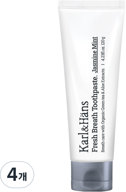 칼앤한스 프레시 브레스 구취케어 불소 치약 자스민민트, 120g, 4개