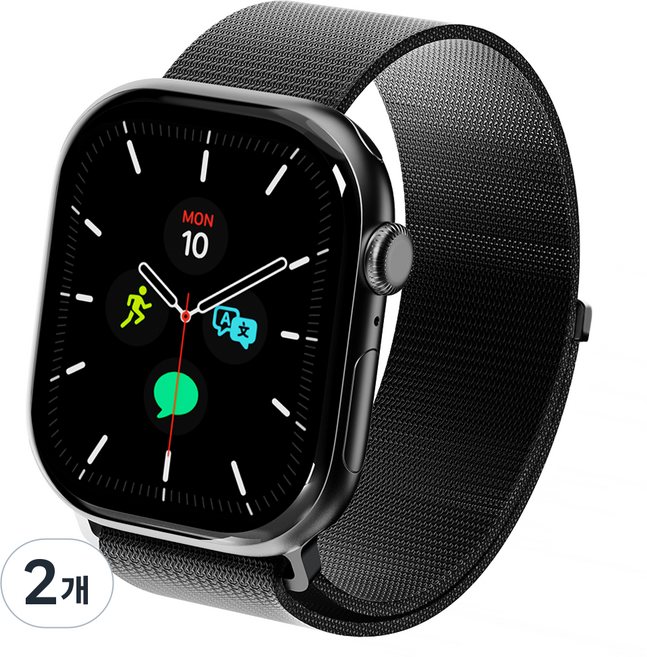 YOGER Apple Watch 金屬磁吸錶帶, 黑色, 2個
