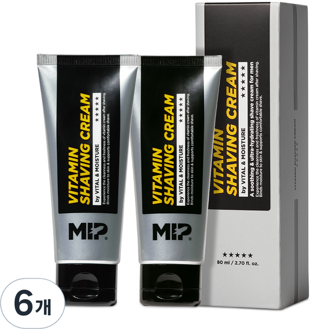 미프 비타민 쉐이빙 크림, 6개, 80ml