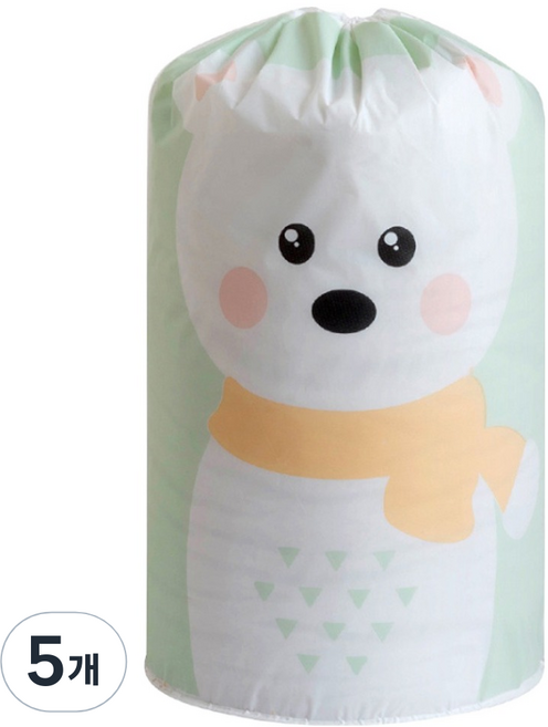 위드윈 PEVA 옷 의류 이불 보관주머니, 그린 베어, 5개