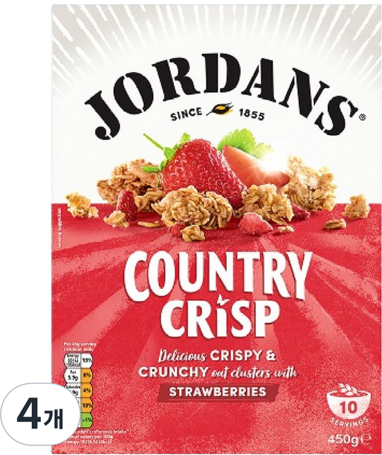 조단스 크리스피 그래놀라 딸기, 450g, 4개