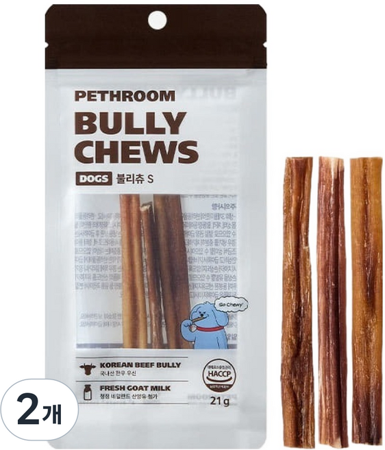 페스룸 강아지 불리츄 3p, 21g, 2개, 육포