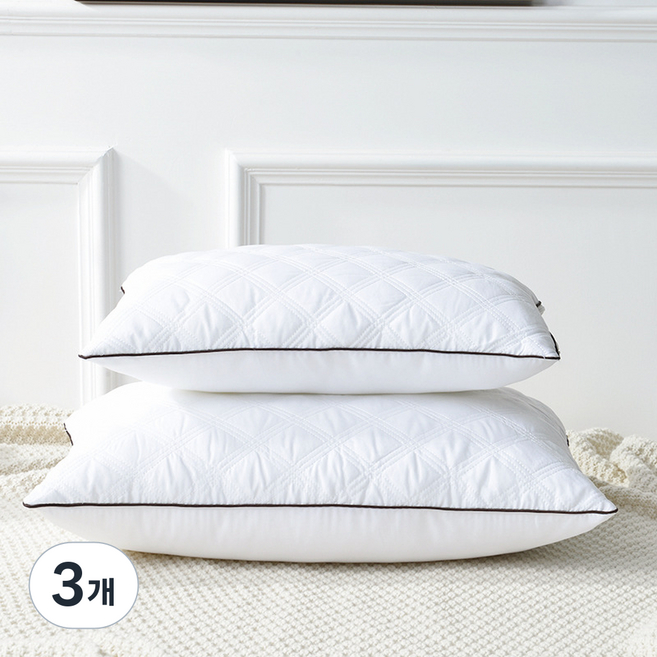 레인보우입체퀼팅구름베개, 타임화이트, 3개