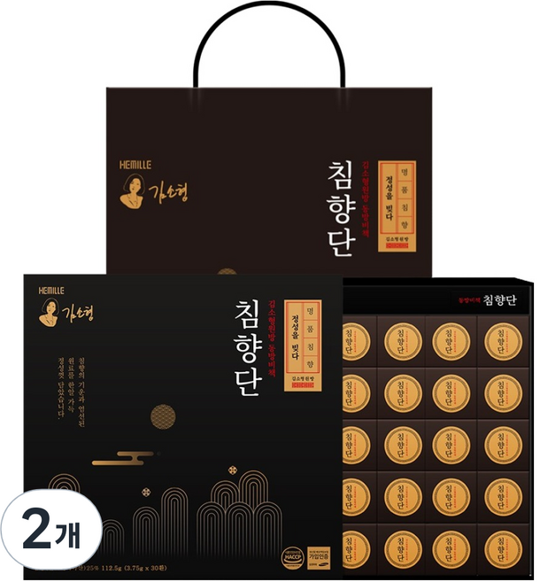 헤밀레 동방비책 침향단 + 쇼핑백, 2개, 112.5g