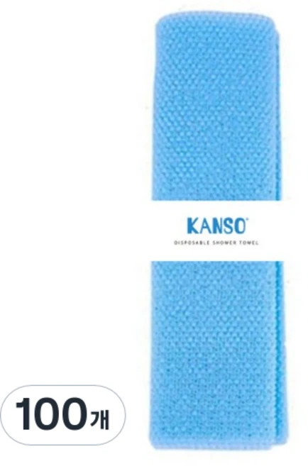 간소 더 도톰한 일회용 샤워타올, 블루, 1개입, 100개 - 쿠팡