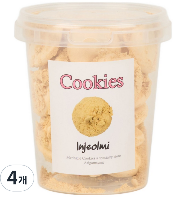 아리감성 인절미 머랭쿠키 원통형, 50g, 4개