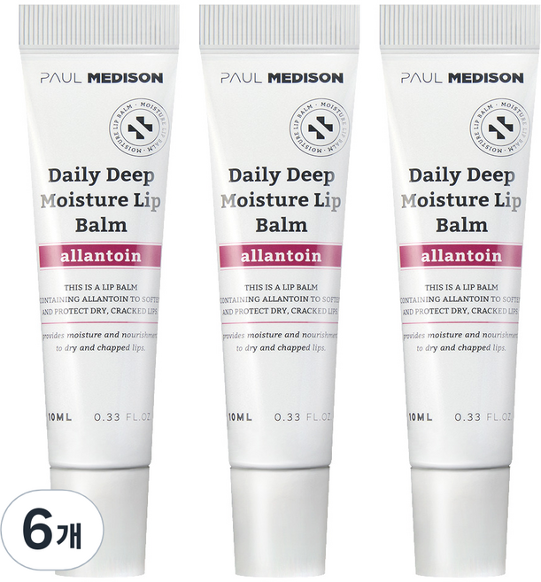 폴메디슨 데일리 딥 모이스처 알란토인 립밤, 10g, 6개, 복숭아향