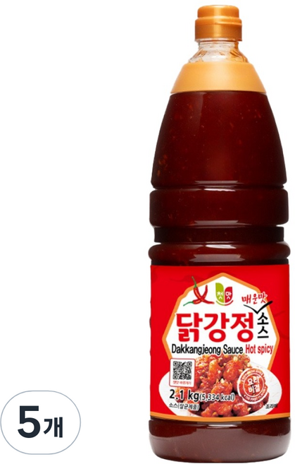 첫맛 닭강정 매운맛 소스, 2.1kg, 5개