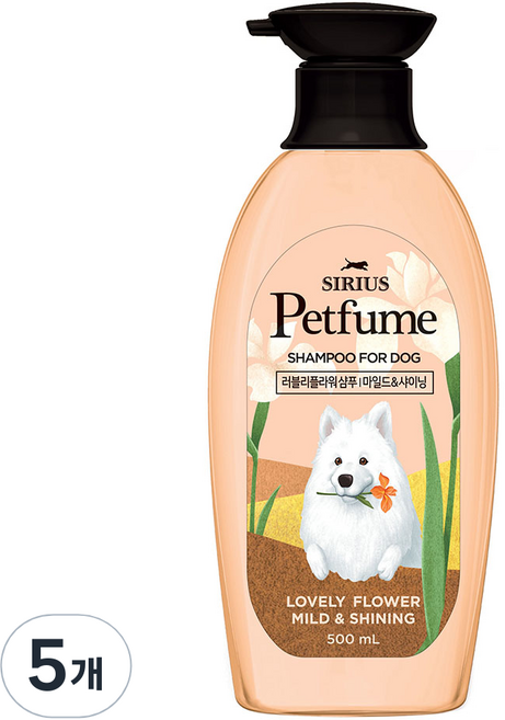 시리우스 펫퓸 반려견용 샴푸 러블리플라워, 500ml, 5개