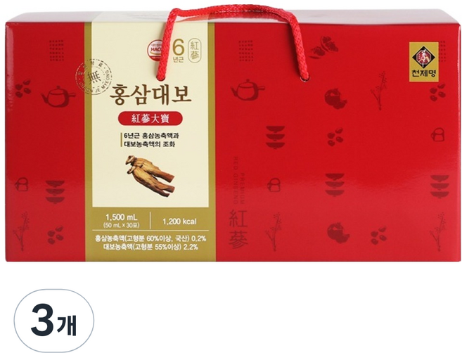 CHUN JAE MIUNG Korea Red Ginseng 大補 30入, 1.5L, 3個
