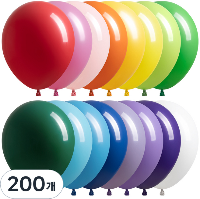 조이벌룬 풍선 25cm, 레인보우혼합, 200개