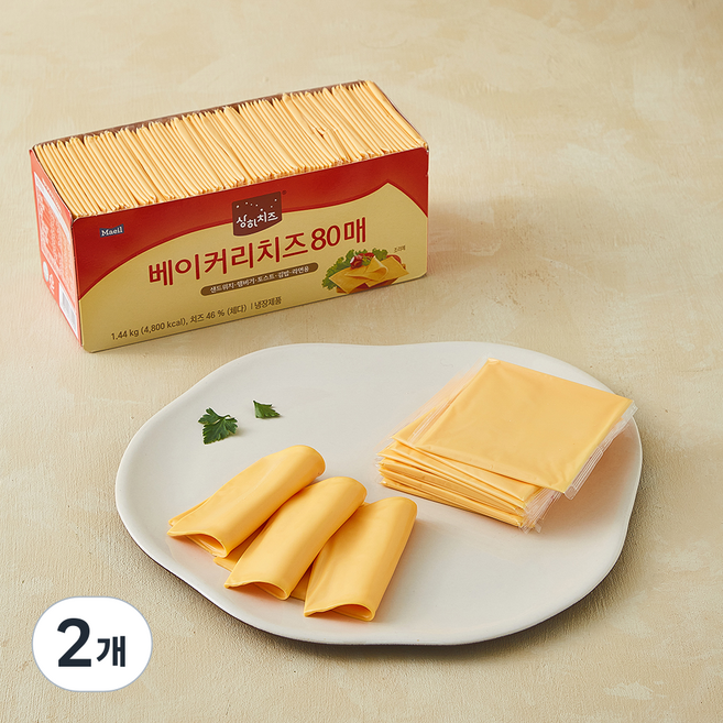 상하치즈 체다 베이커리 치즈, 18g, 2개, 80개입