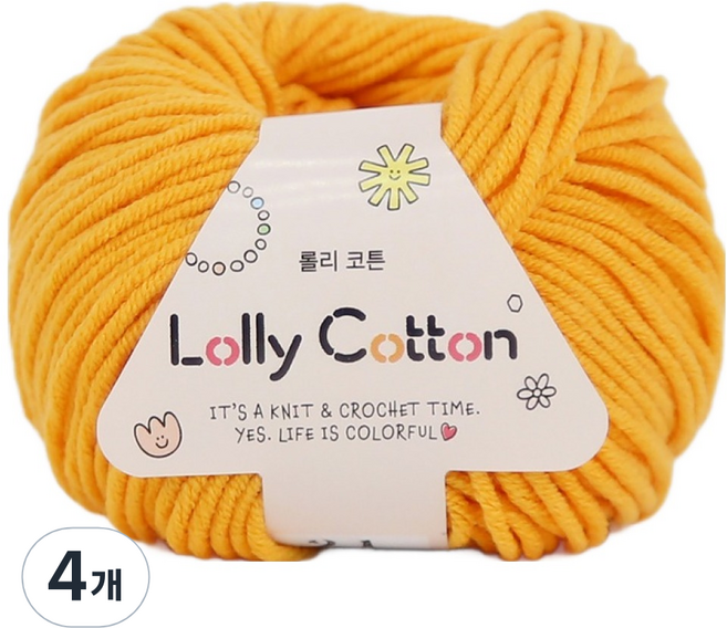앵콜스 롤리코튼 뜨개실, 21 망고, 4개
