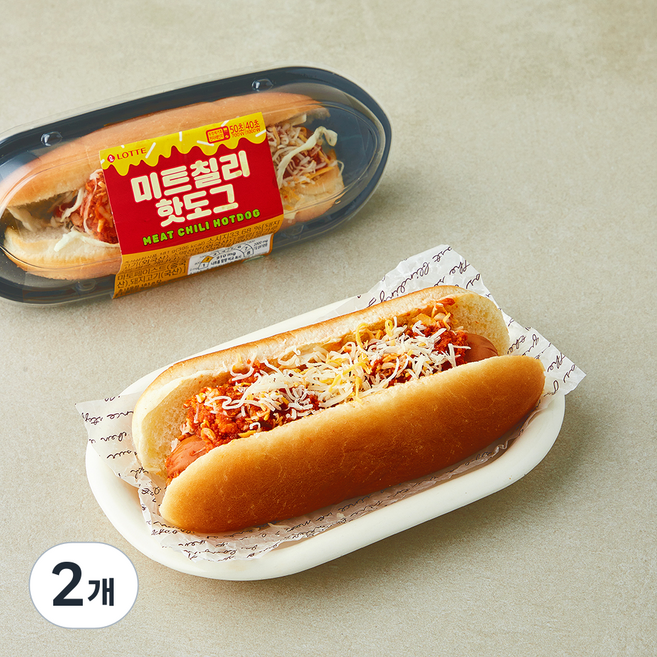 미트 칠리 핫도그, 181g, 2개