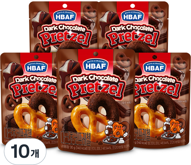 바프 다크초코 프레첼, 10개, 30g