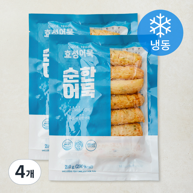 효성어묵 순한어묵 (냉동), 210g, 4개