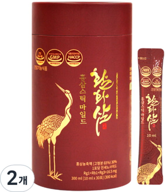 양지홍삼 활화삼 홍삼스틱 마일드, 30회분, 2개