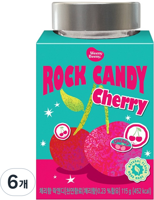 위니비니 락캔디 체리, 115g, 6개