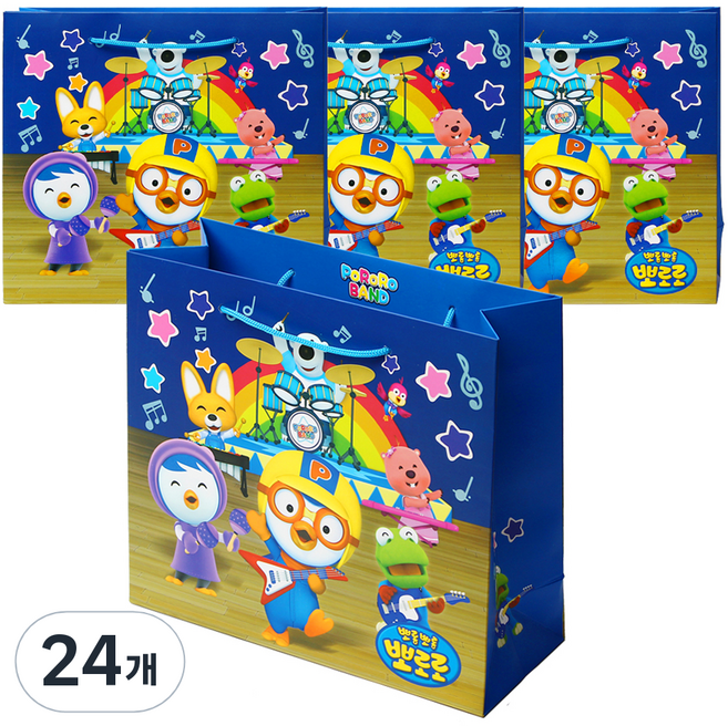 Pororo 淘氣小企鵝 胖嘟嘟禮物購物袋, 藍色