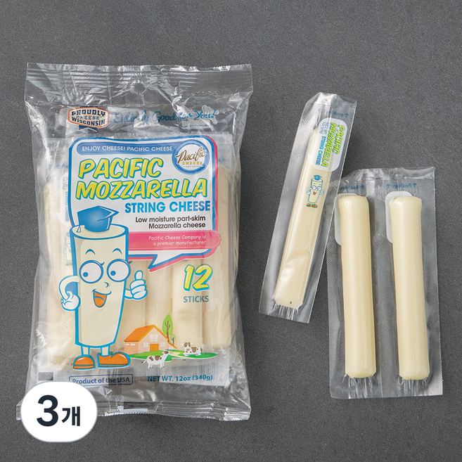 퍼시픽 모짜렐라 스트링 치즈, 28g, 12개입, 3개
